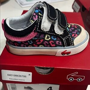 See Kai Run Black and Pink Leopard Sneakers